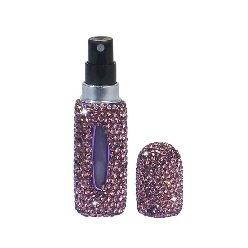Diamond Dazzling Mini Perfume Bottle — 5ml Rhinestone Refillable Fragrance 5ml purple F09