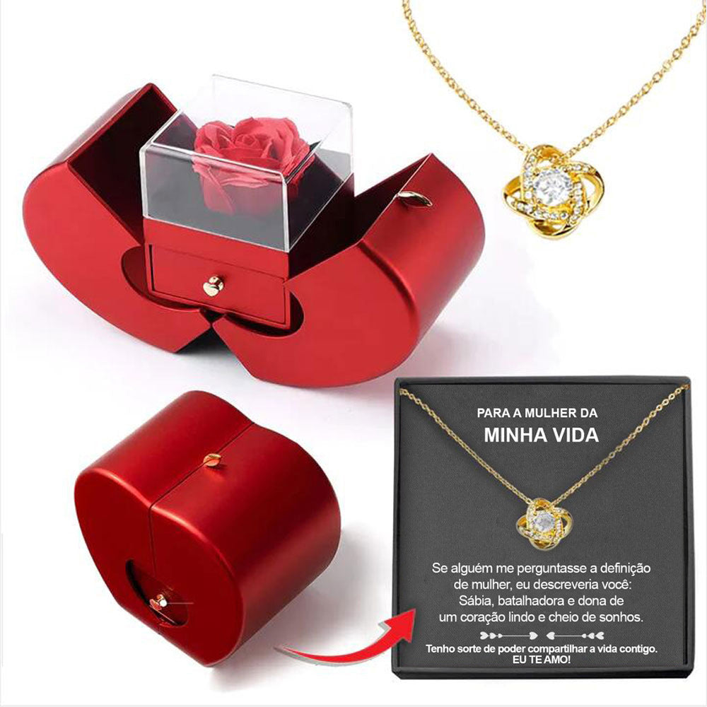 Eternal Rose Apple Jewelry Box — Necklace Gift Set for Women Necklace WISDOM TRYMA Box Spanish F09