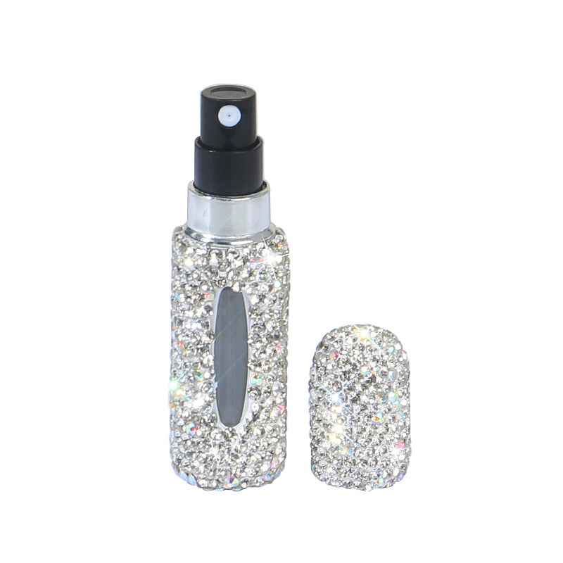 Diamond Dazzling Mini Perfume Bottle — 5ml Rhinestone Refillable Fragrance 5ml White F09