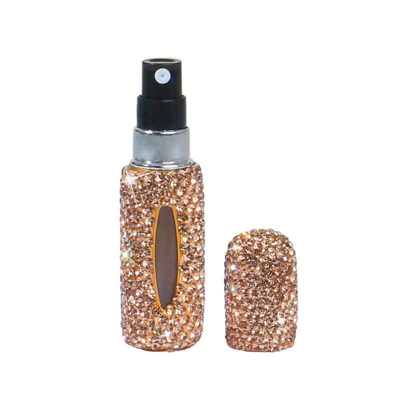 Diamond Dazzling Mini Perfume Bottle — 5ml Rhinestone Refillable Fragrance 5ml champagne F09