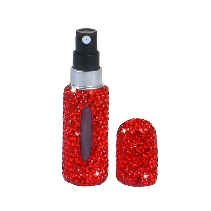 Diamond Dazzling Mini Perfume Bottle — 5ml Rhinestone Refillable Fragrance 5ml red F09