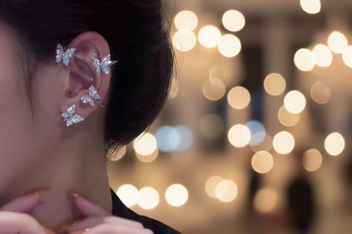 Butterfly Ear Clip & Ear Hook Earrings — Women’s Fashion Jewelry F09